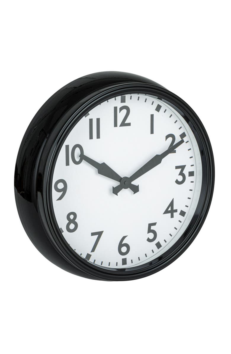 Storied Home Timeless Contrast Round Wall Clock, Main, color, Black