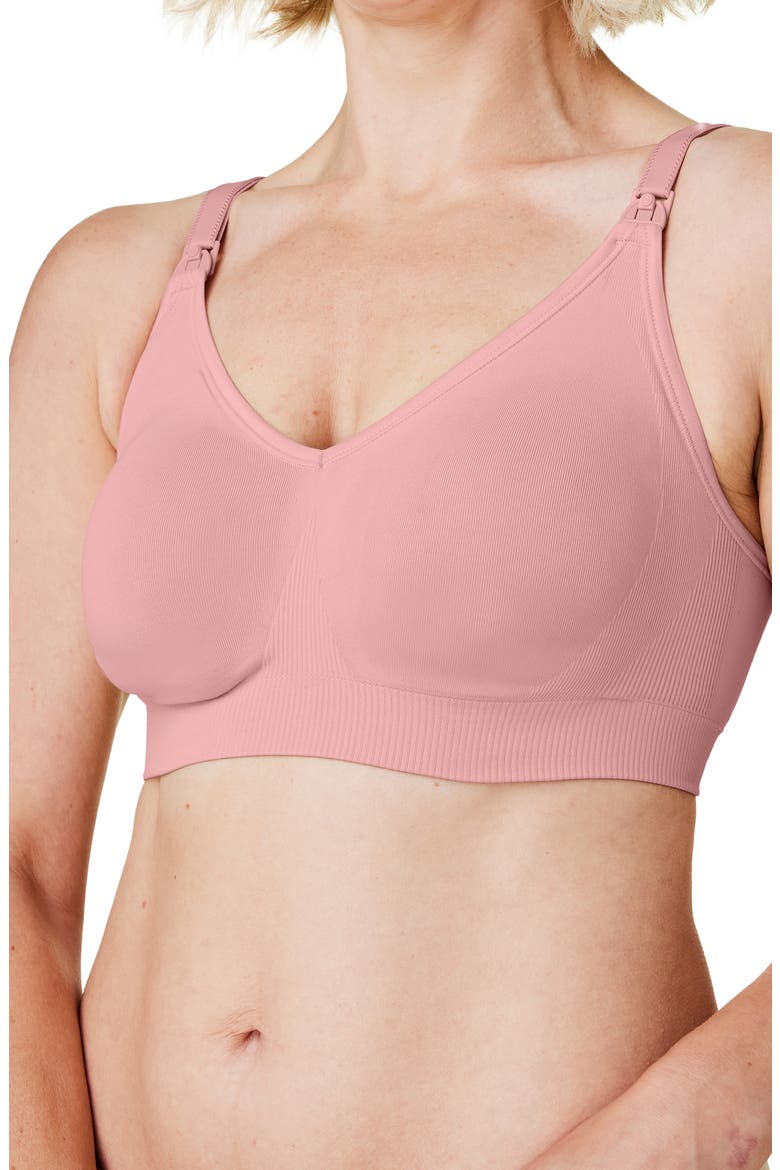 Body Silk Seamless Recycled Nylon Blend Wireless Maternity/Nursing Bra, Main, color, DUSTED PEONY