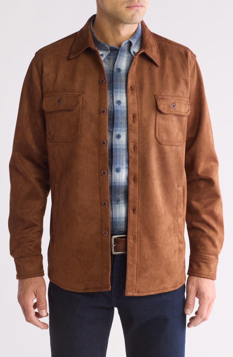 WEATHERPROOF VINTAGE Faux Suede Shirt Jacket, Main, color,
