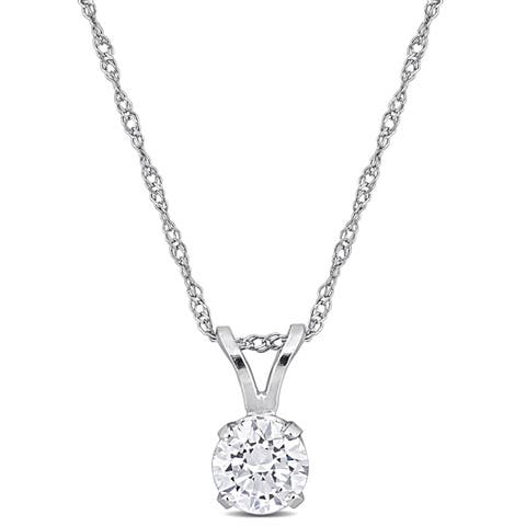 Certified Lab-Grown Diamond Solitaire Necklace 14k