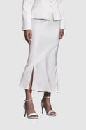 Coast Satin Side-Split Fitted Midi Skirt
