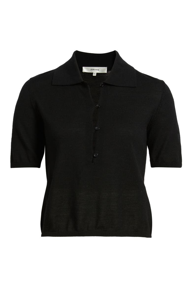 The Smart Merino Wool Polo Sweater, Alternate, color, BLACK