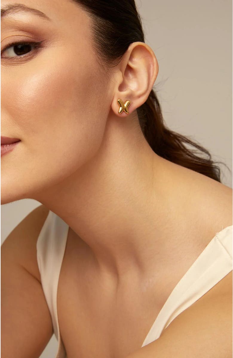 UNODE50 Butterfly Swing Hoops, Alternate, color, Gold