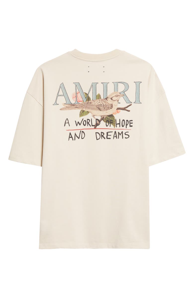 AMIRI Hope & Dreams Oversize Graphic T-Shirt, Alternate, color, Alabaster Archived