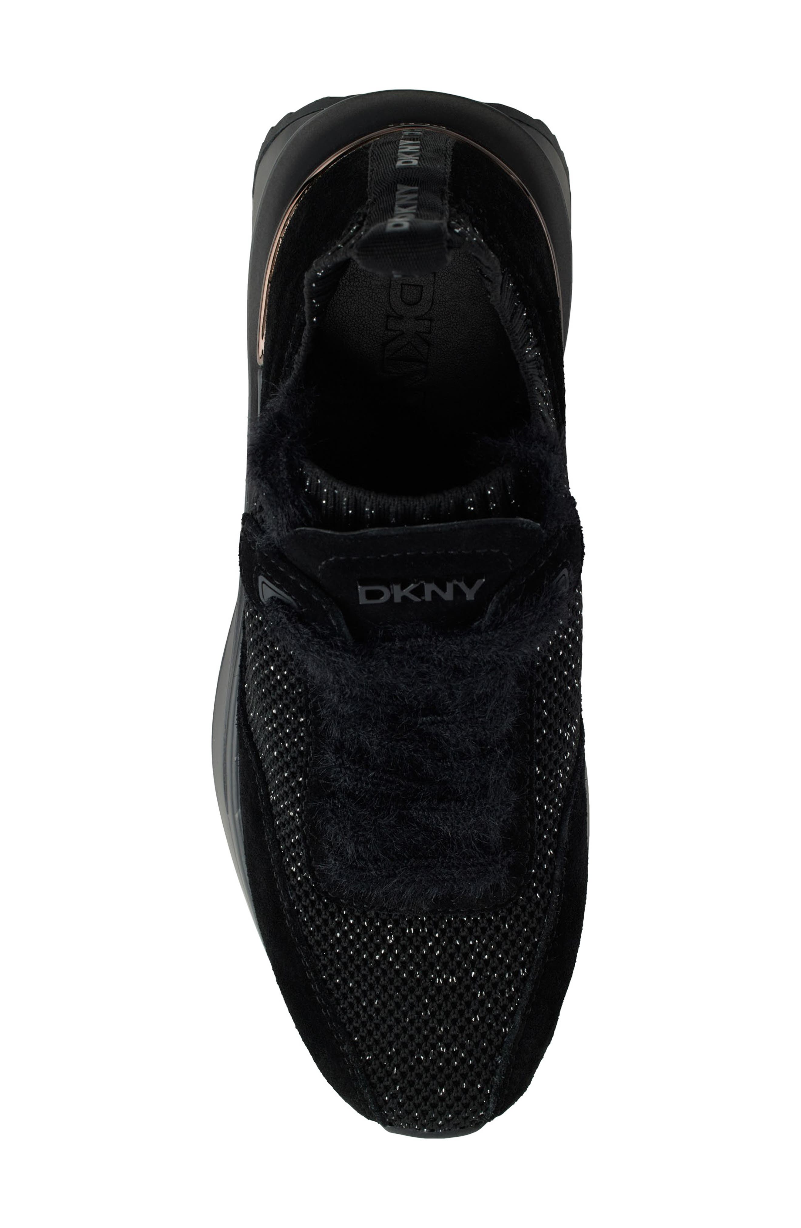 DKNY Aveline Wedge Sneaker, Alternate, color, Black