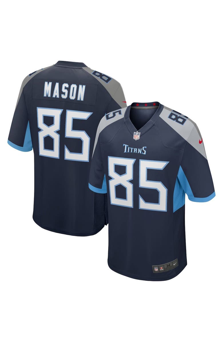 Nike Men's Nike Derrick Mason Navy Tennessee Titans Game Retired Player Jersey, Alternate, color,