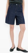MANGO High Waist Long Denim Shorts