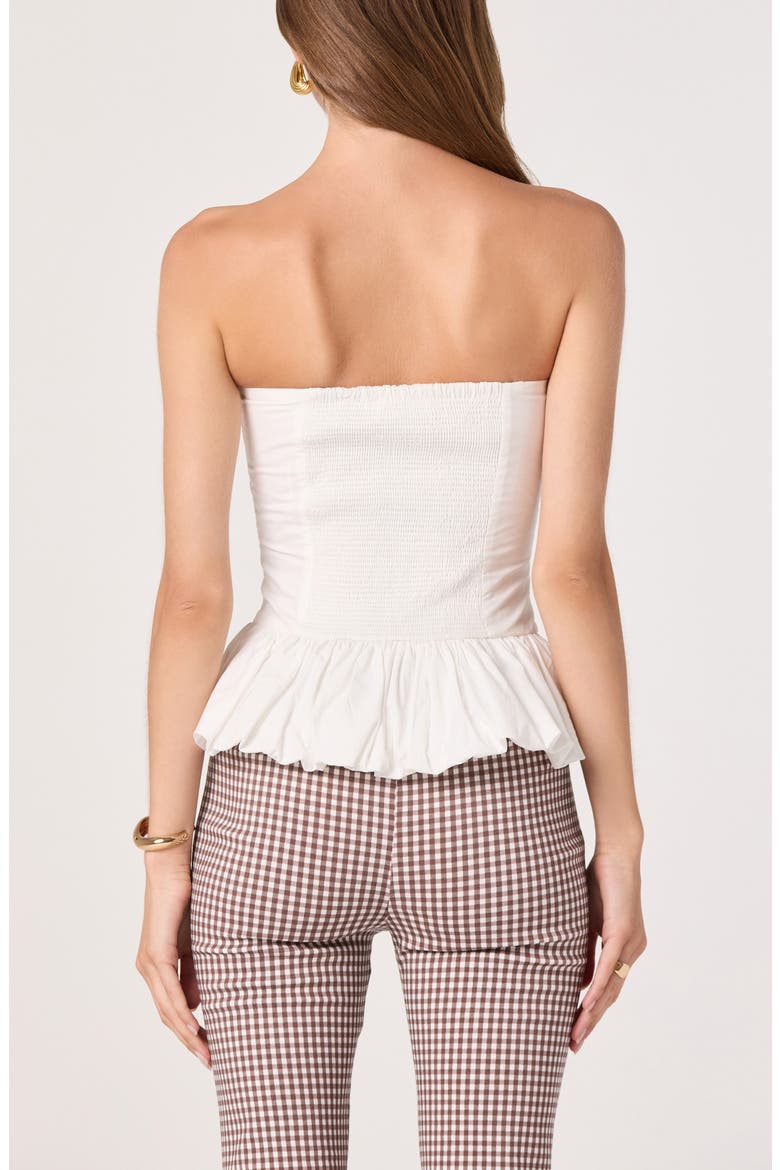 Ella Strapless Peplum Top, Alternate, color, WHITE