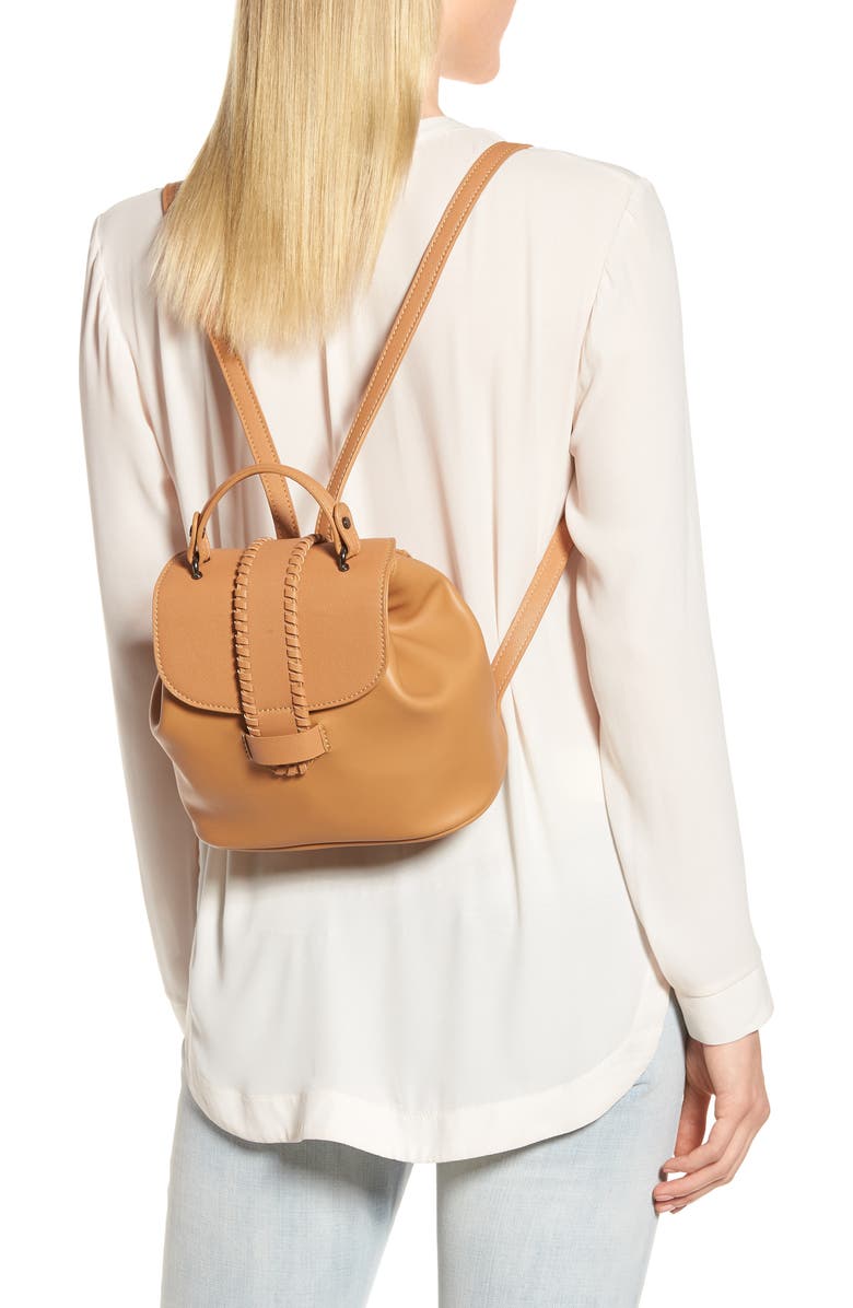 Street Level Whipstitch Faux Leather Backpack, Alternate, color,