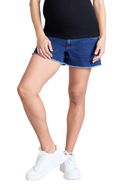 Under the Belly  Cut Off Denim Maternity Short