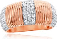 SUZY LEVIAN Pavé Cubic Zirconia Line Wide Band Ring