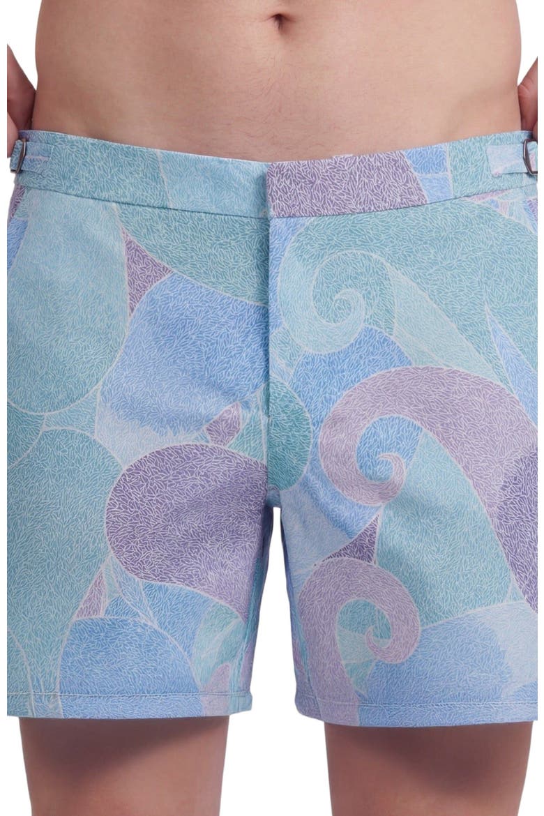 Grain Paisley Mens Tailored Swim Short, Alternate, color, GRAIN PAISLEY TEAL