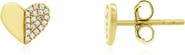 The Lovery Fine Jewelry Diamond Half & Half Heart Stud Earrings