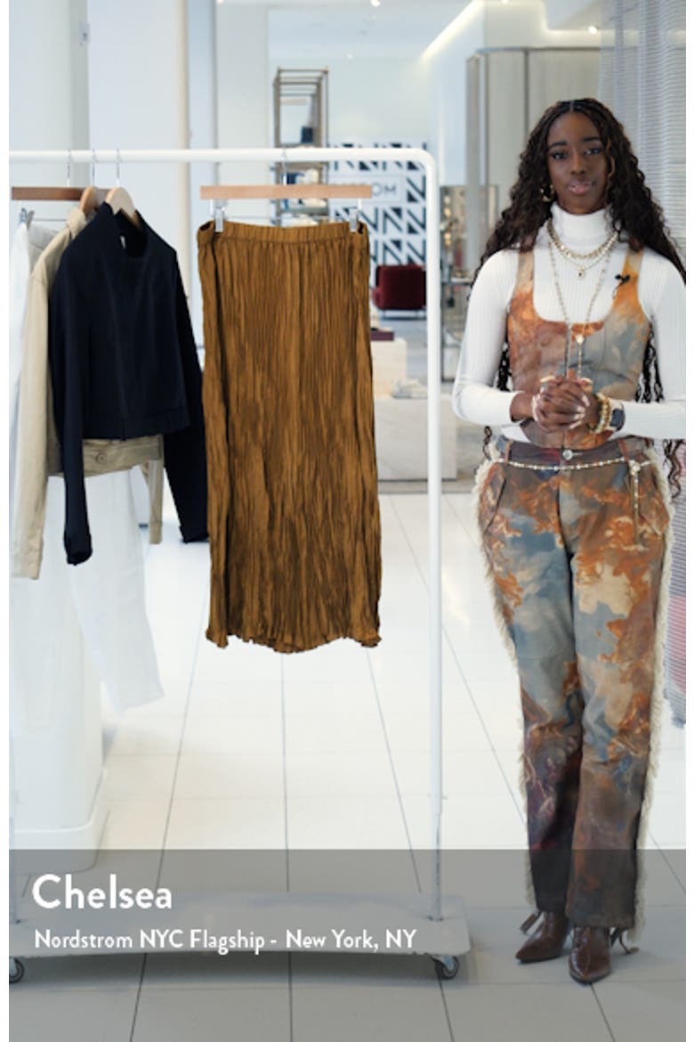 Pleated Silk Midi Skirt video