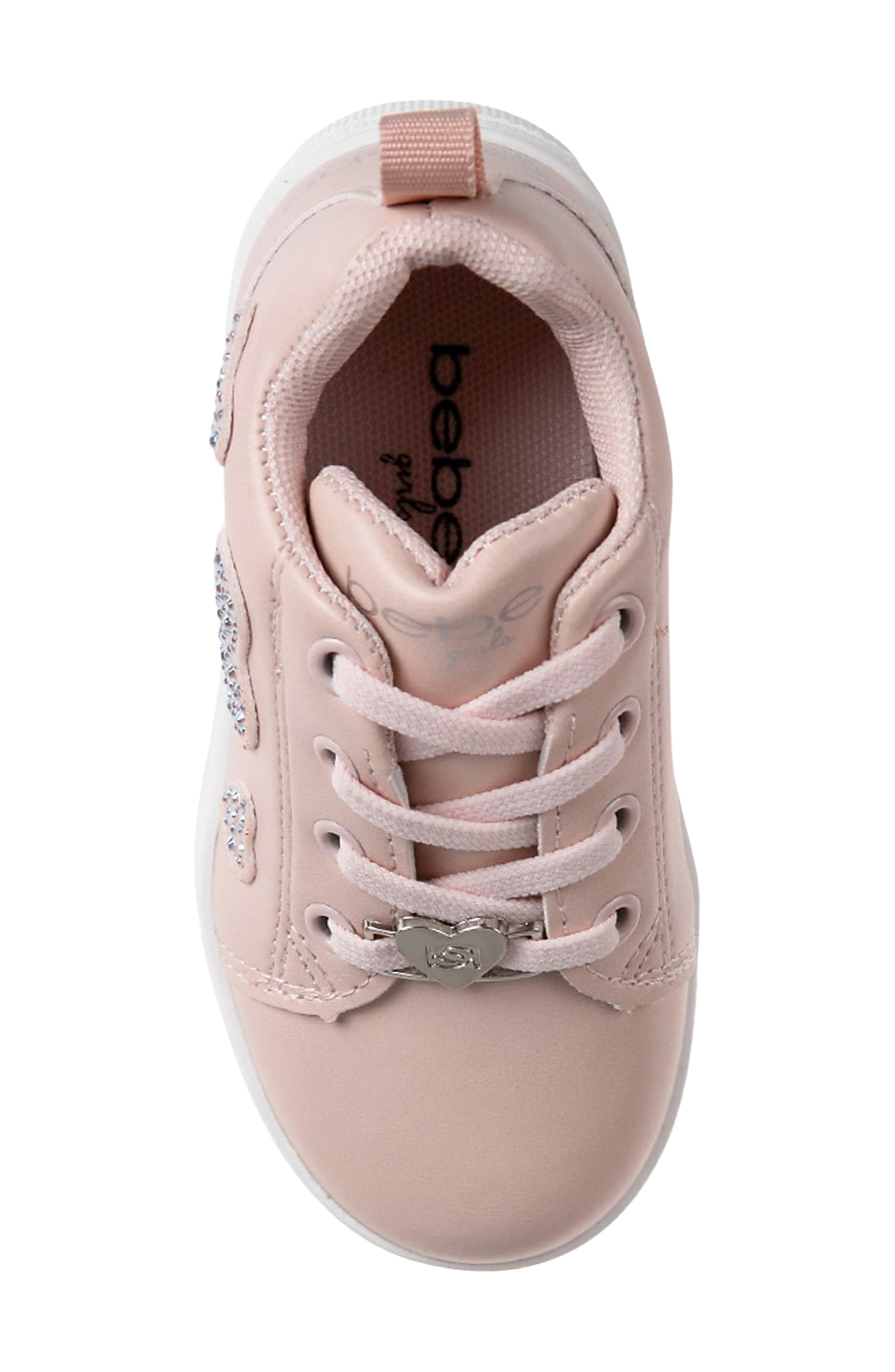 bebe Kids' Heart Sneaker, Alternate, color, Blush