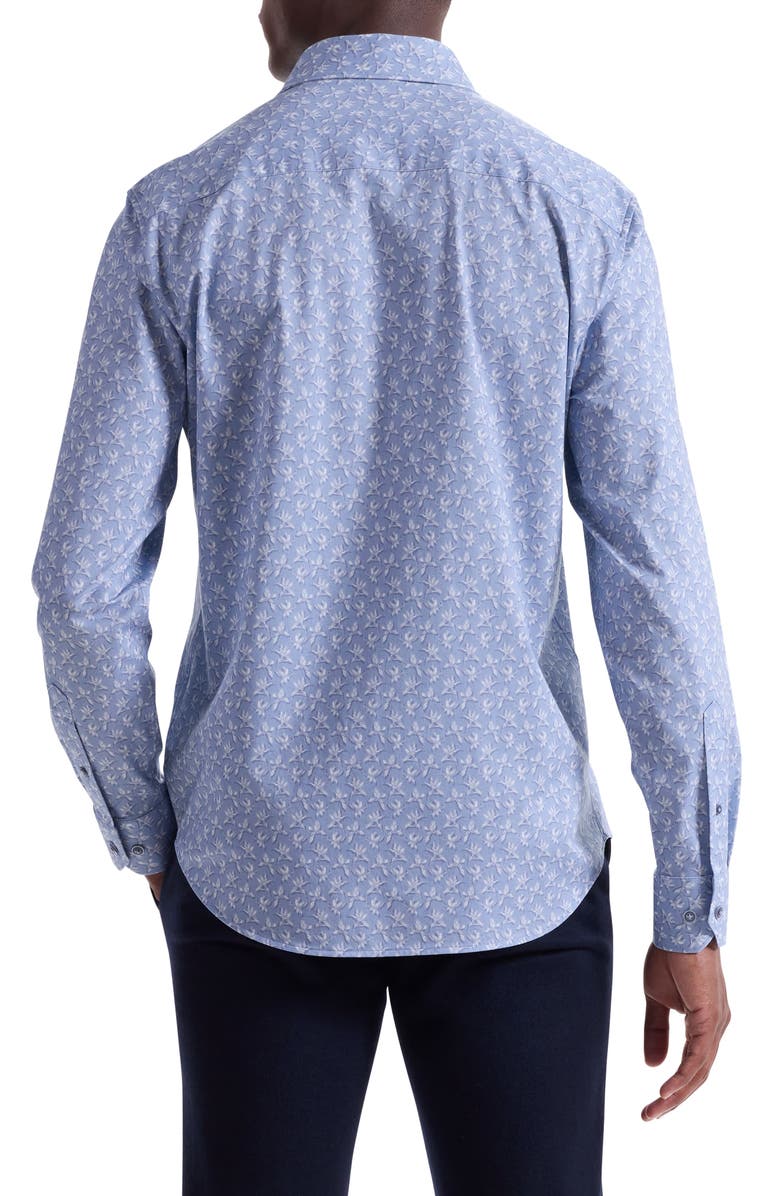 Bugatchi James OoohCotton<sup>®</sup> Floral Button-Up Shirt, Alternate, color, Air Blue