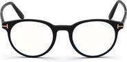 TOM FORD 49mm Round Blue Light Blocking Glasses