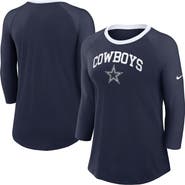 Nike Women's Nike Navy Dallas Cowboys Raglan 3/4 Sleeve T-Shirt