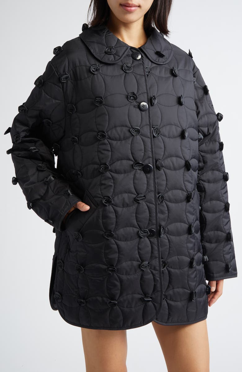 Tanner Fletcher Gender Inclusive Arnie Rosette Embellished Quilted Jacket, Alternate, color, 