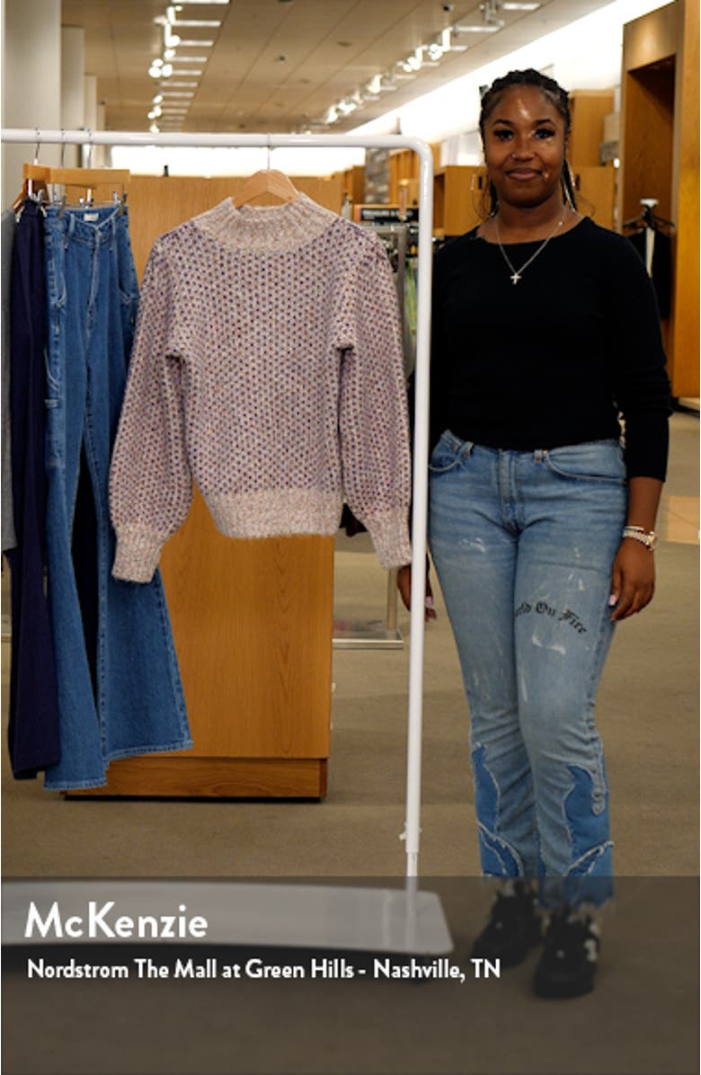 Marled Blouson Sleeve Jacquard Sweater, sales video thumbnail