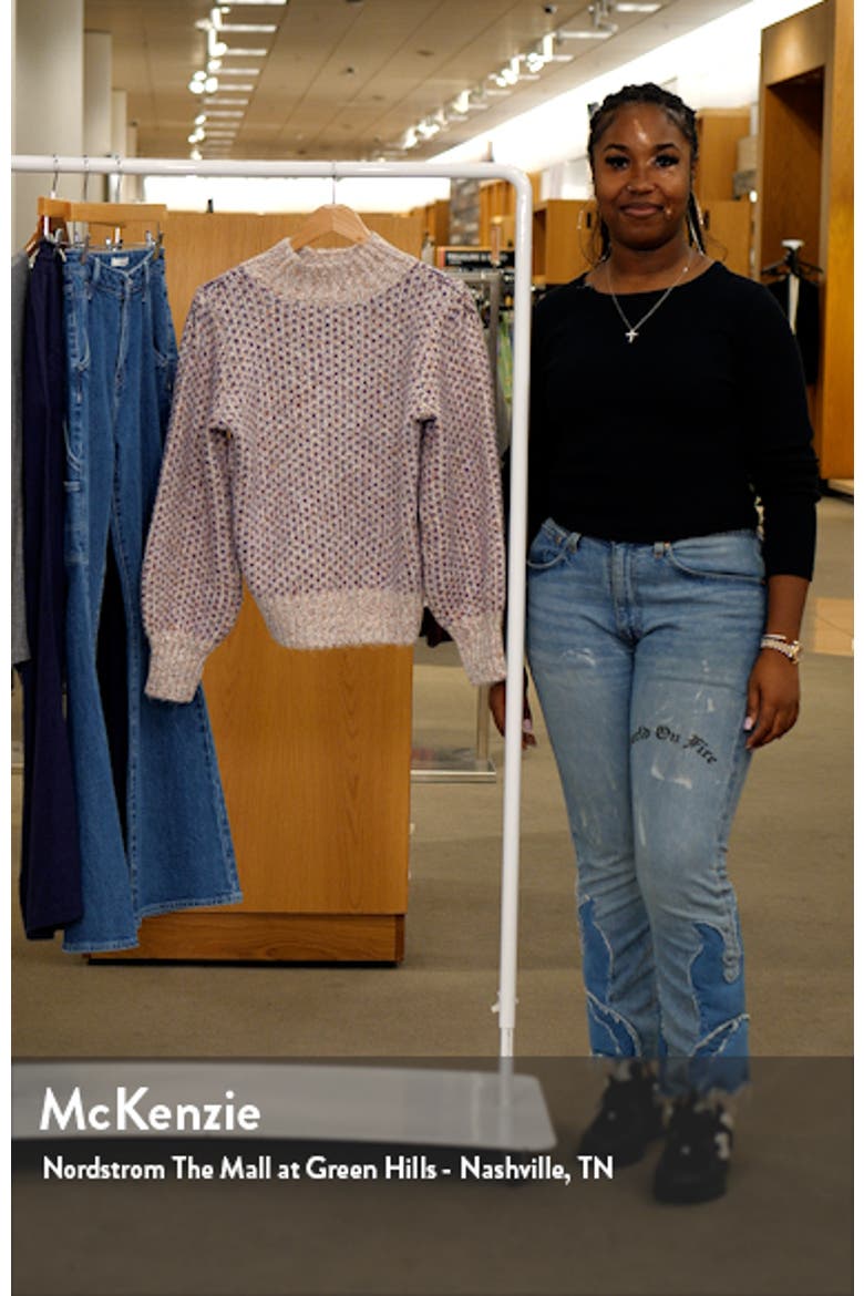 Marled Blouson Sleeve Jacquard Sweater video