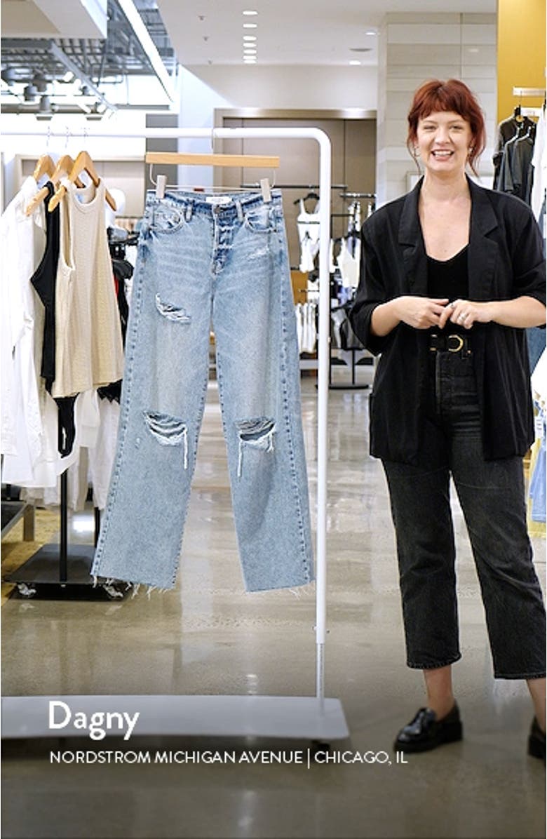 Ripped Raw Hem Wide Leg Jeans, sales video thumbnail