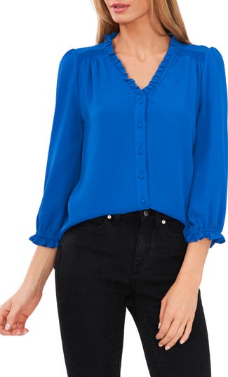 CeCe Ruffle V-Neck Blouse | Nordstrom