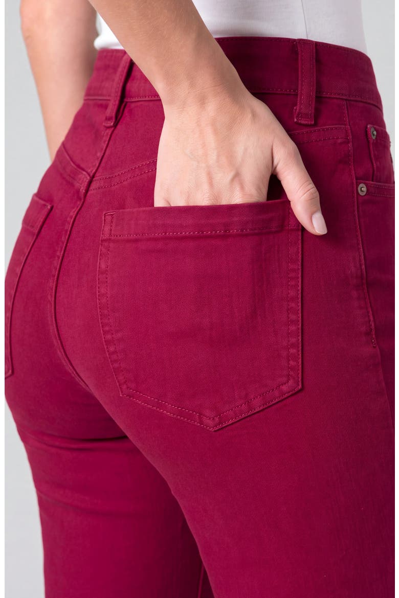 Hannah Wide Hem Mid Rise Flare Jeans, Alternate, color, WILD CRANBERRY