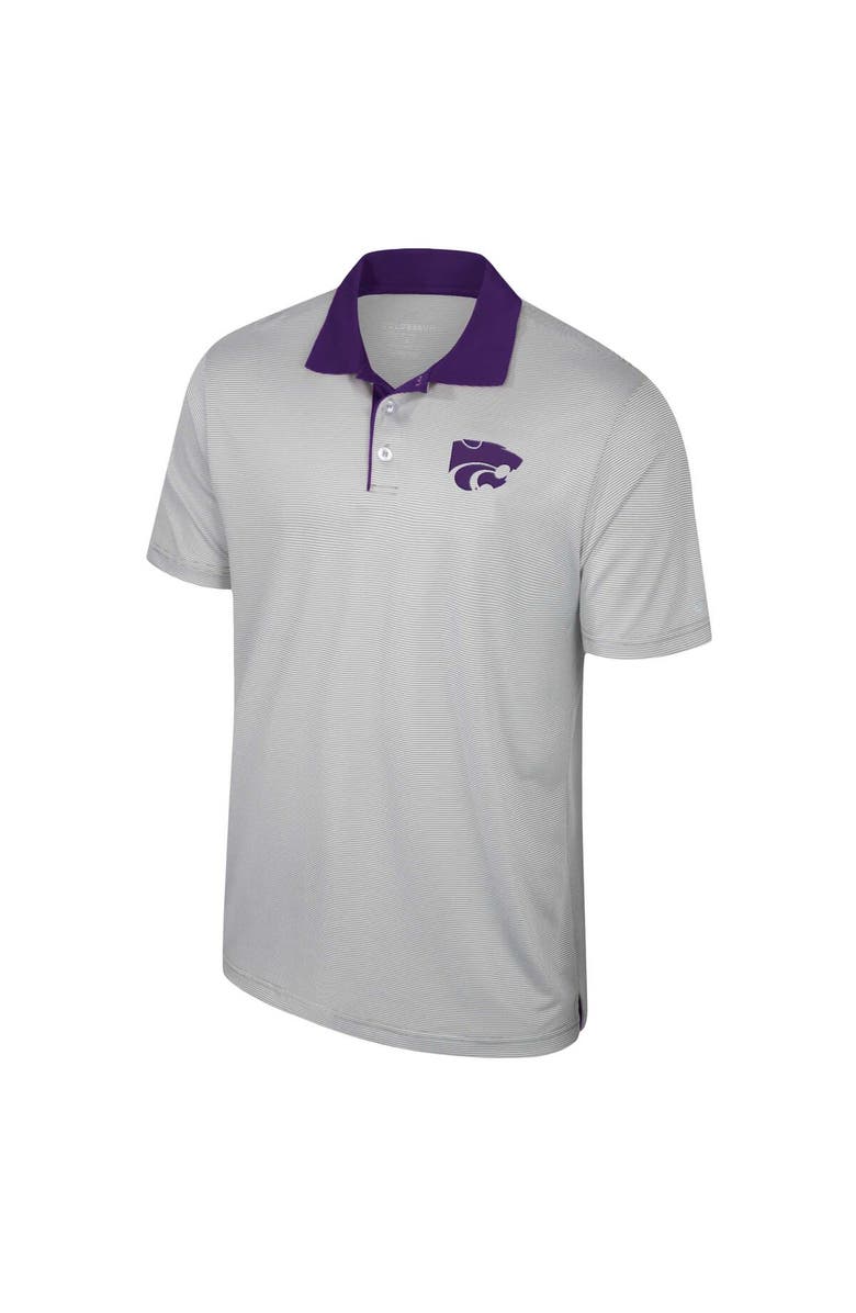 COLOSSEUM Men's Colosseum Gray Kansas State Wildcats Tuck Striped Polo, Alternate, color, 