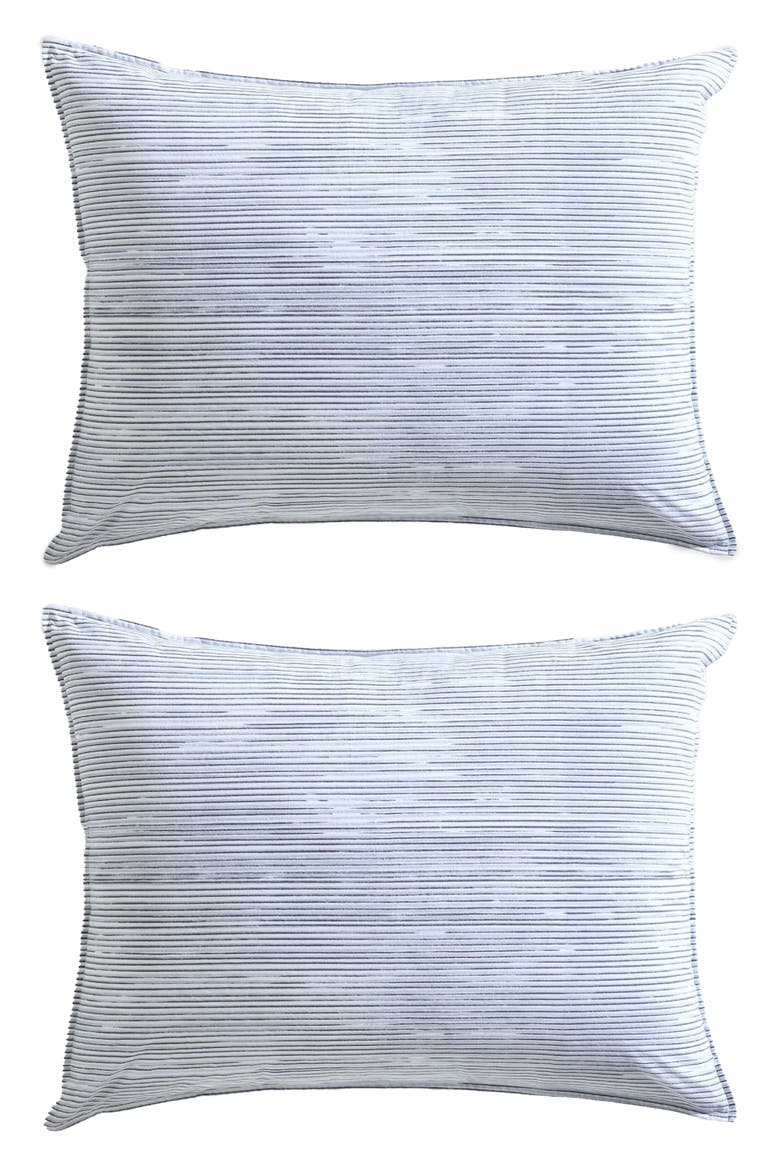 Wavy Stripe Washed Percale Comforter & Sham Set, Alternate, color, LIGHT BLUE
