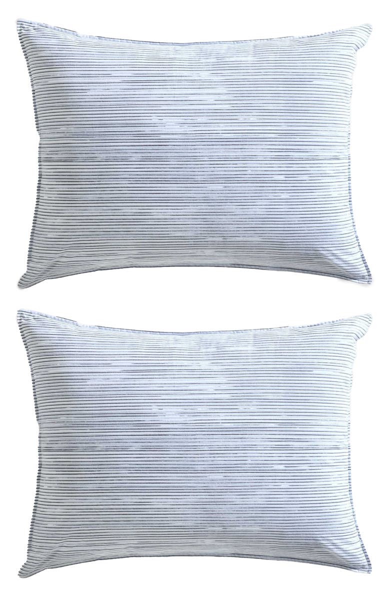 Calvin Klein Wavy Stripe Washed Percale Comforter & Sham Set, Alternate, color, Light Blue