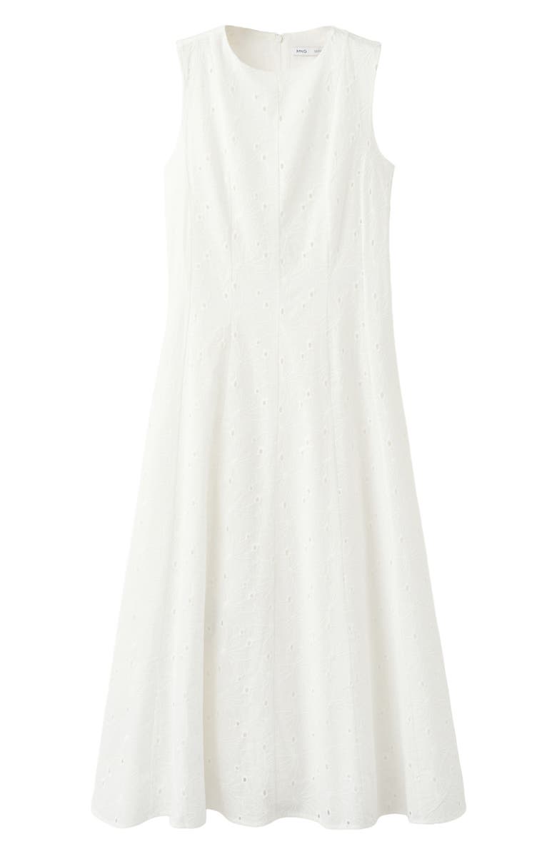 MANGO Eyelet Embroidered A-Line Midi Dress, Alternate, color,