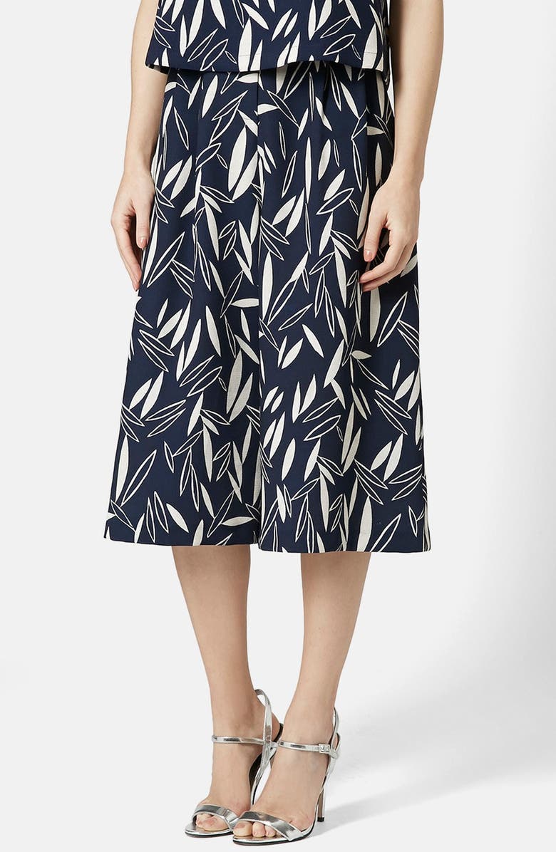 Topshop Cape Leaf Culottes, Main, color,