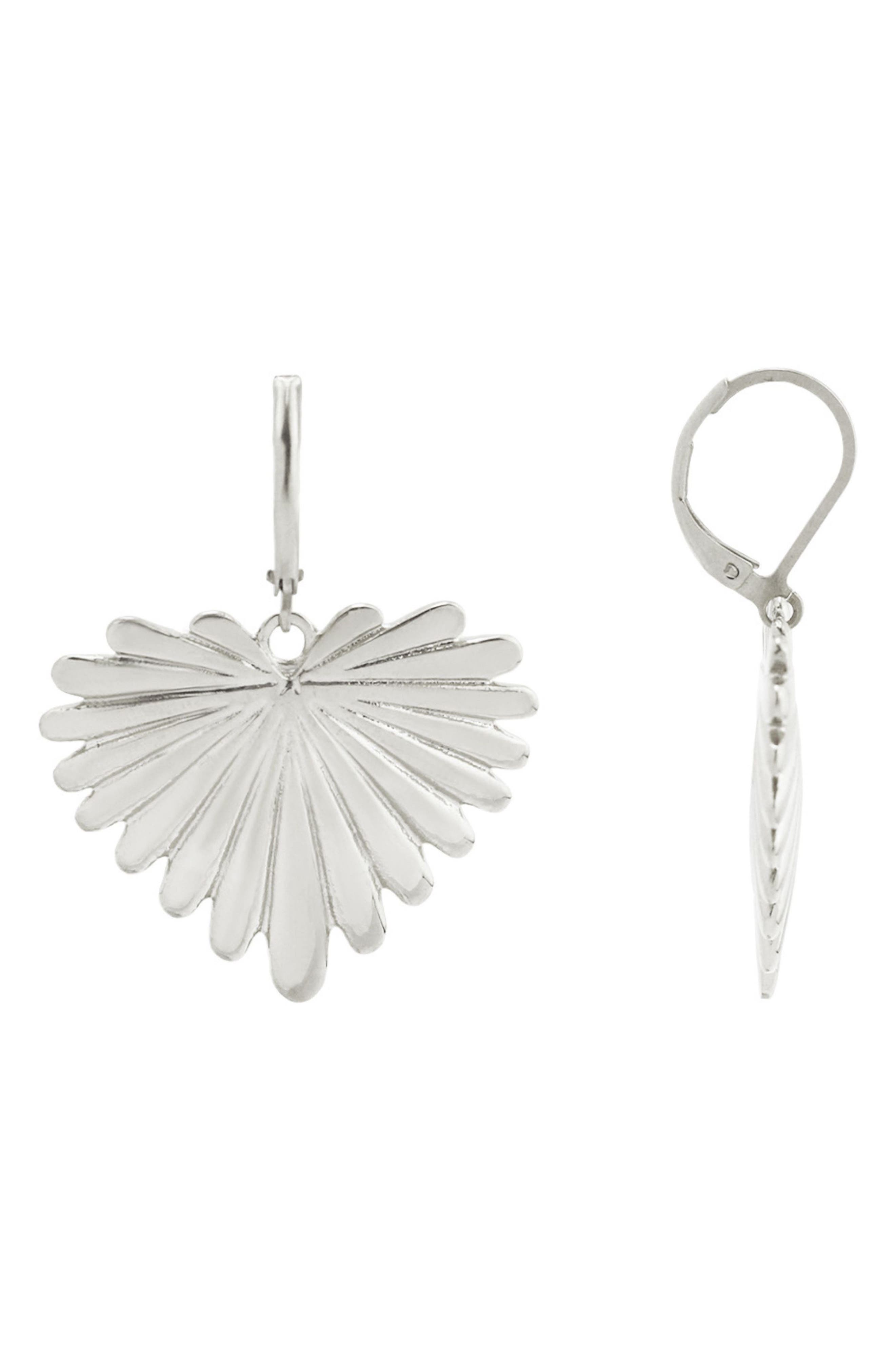 REBL Feathered Heart Drop Earrings