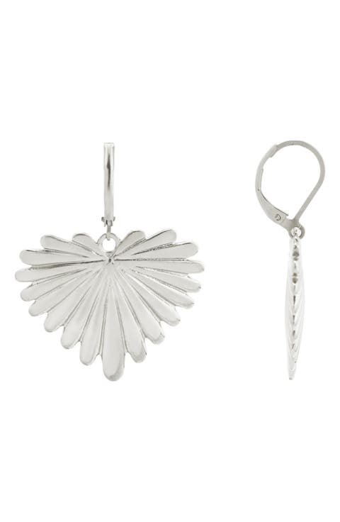 Feathered Heart Drop Earrings