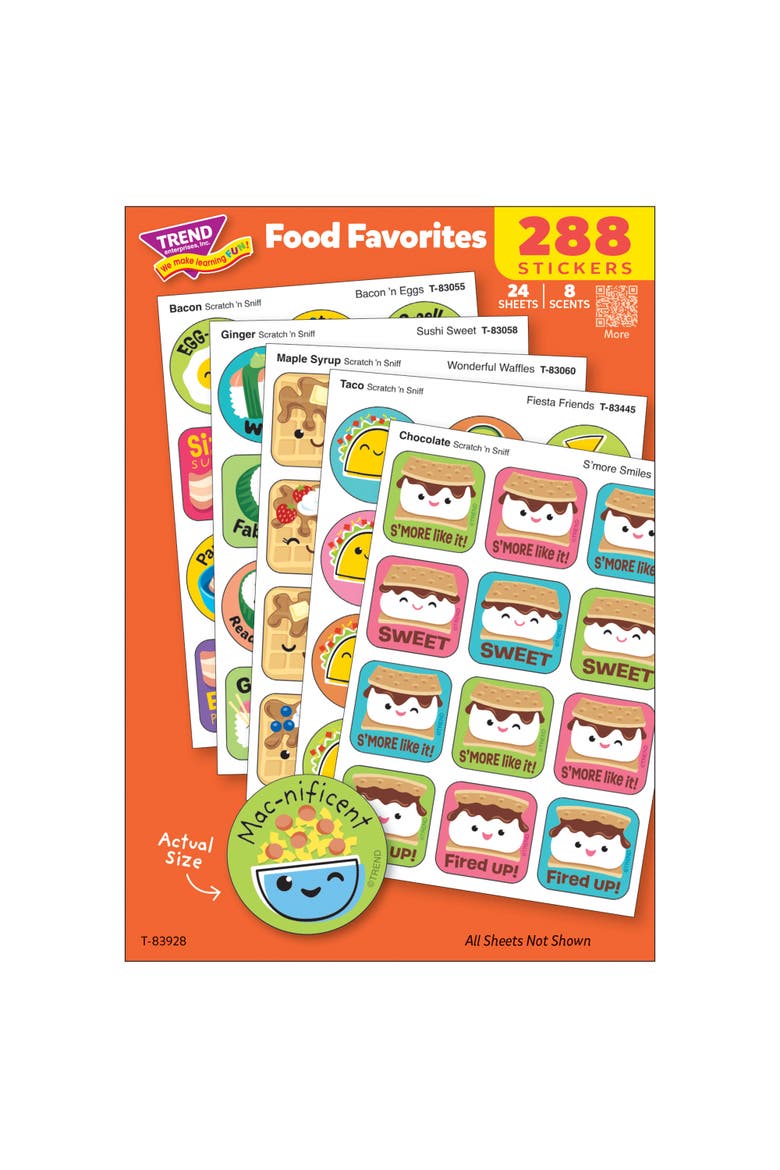 Scratch 'N Sniff Food Favorites, 288 Count Scented Stickers, Alternate, color, Multicolored