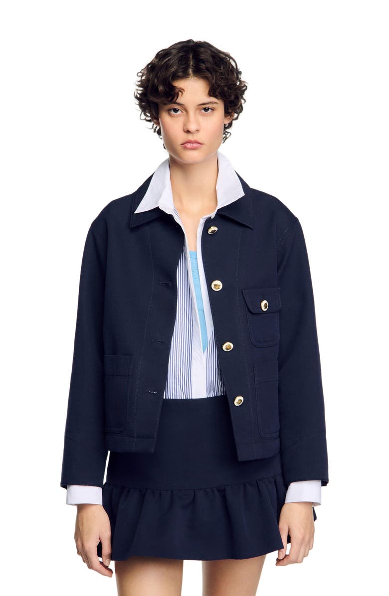 SANDRO Jacket with officer buttons, Alternate, color,