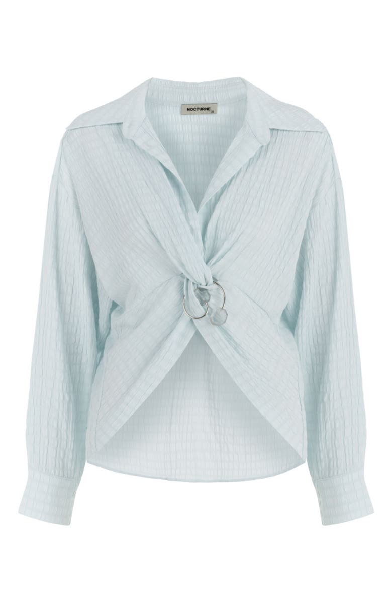 Nocturne Textured Blouse with Front Knot, Main, color, 