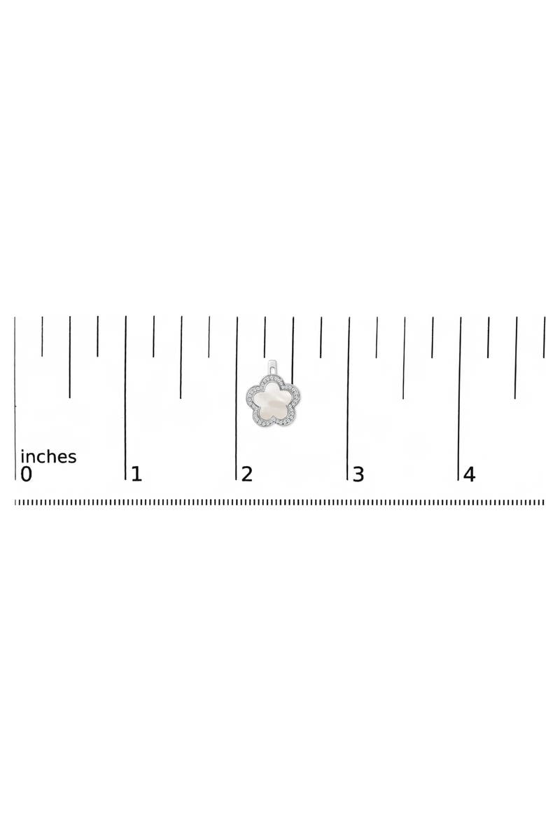 14K White Gold Mother of Pearl and 1/5 Cttw Diamond Halo Star Stud Earrings, Alternate, color, White
