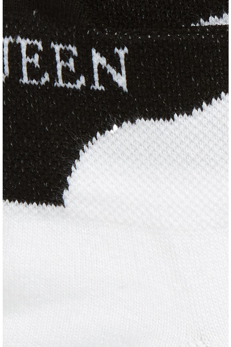 Alexander McQueen Logo Heel Tab Ankle Socks, Alternate, color, WHITE/ BLACK