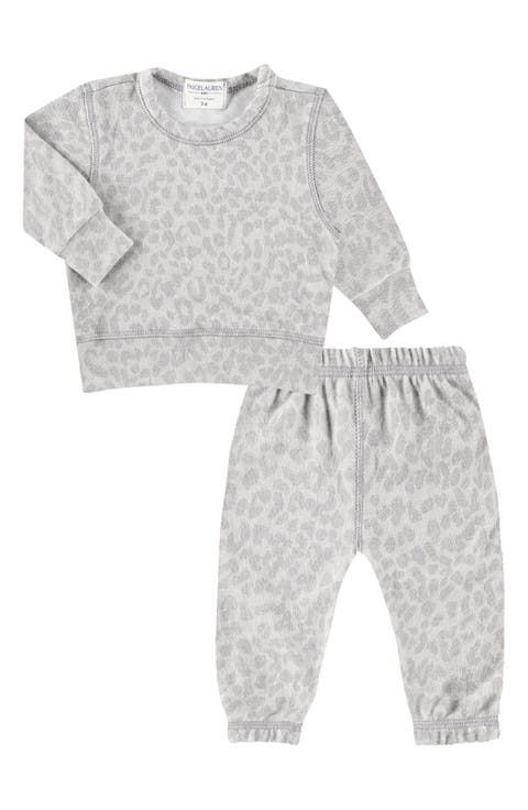 Hacci Animal Print Long Sleeve Top & Pants Lounge Set (Baby)