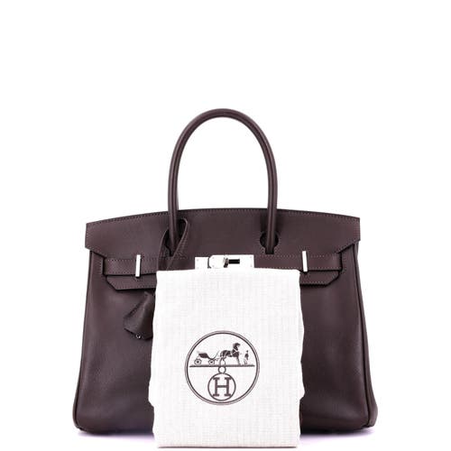 Pre-owned Hermes  Hermes Birkin Handbag Brown Epsom With Palladium Hardware 30 In Brown