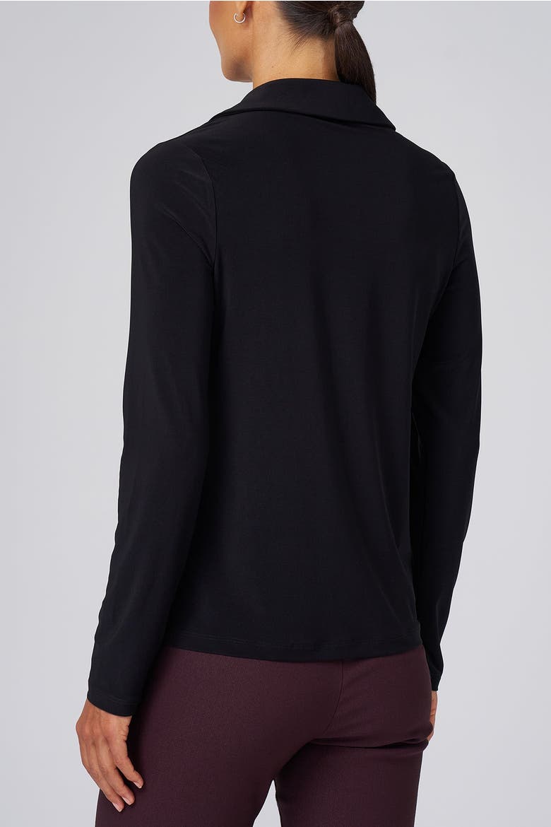 Luxe Stretch Jersey Button-Up, Alternate, color, Black