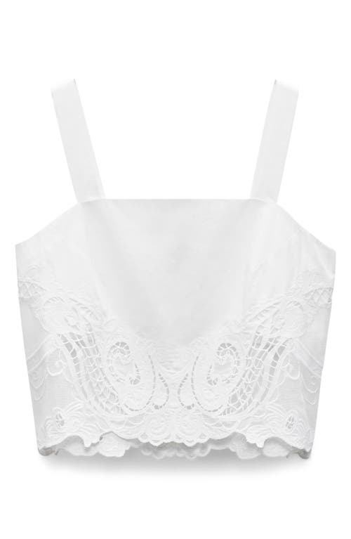 Rag & Bone White Clem Lace-trim Poplin Tank Top In White