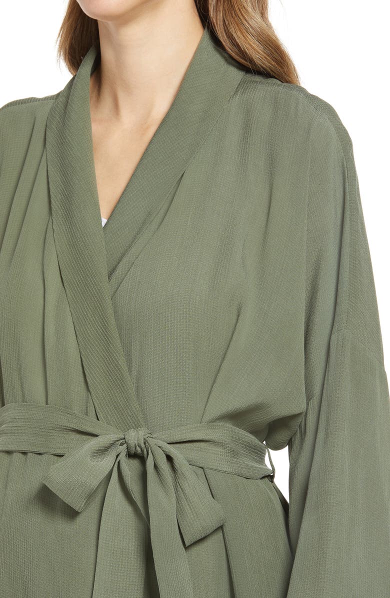 Emilia George Maternity Robe & Face Mask Set, Alternate, color, Olive Green