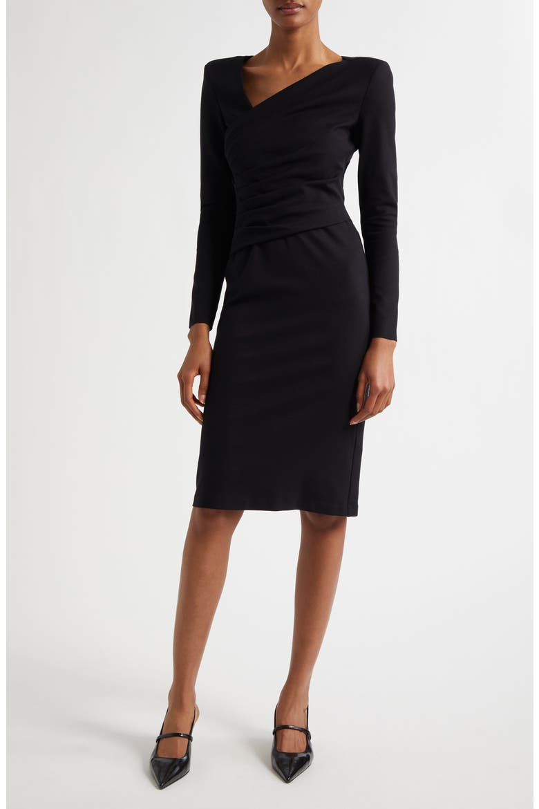 Emporio Armani Long Sleeve Pleated Jersey Dress (Women) | Nordstrom
