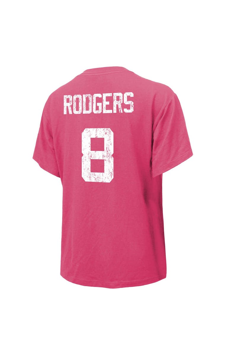Majestic Threads Women's Majestic Threads Aaron Rodgers Pink New York Jets Name & Number T-Shirt, Alternate, color,