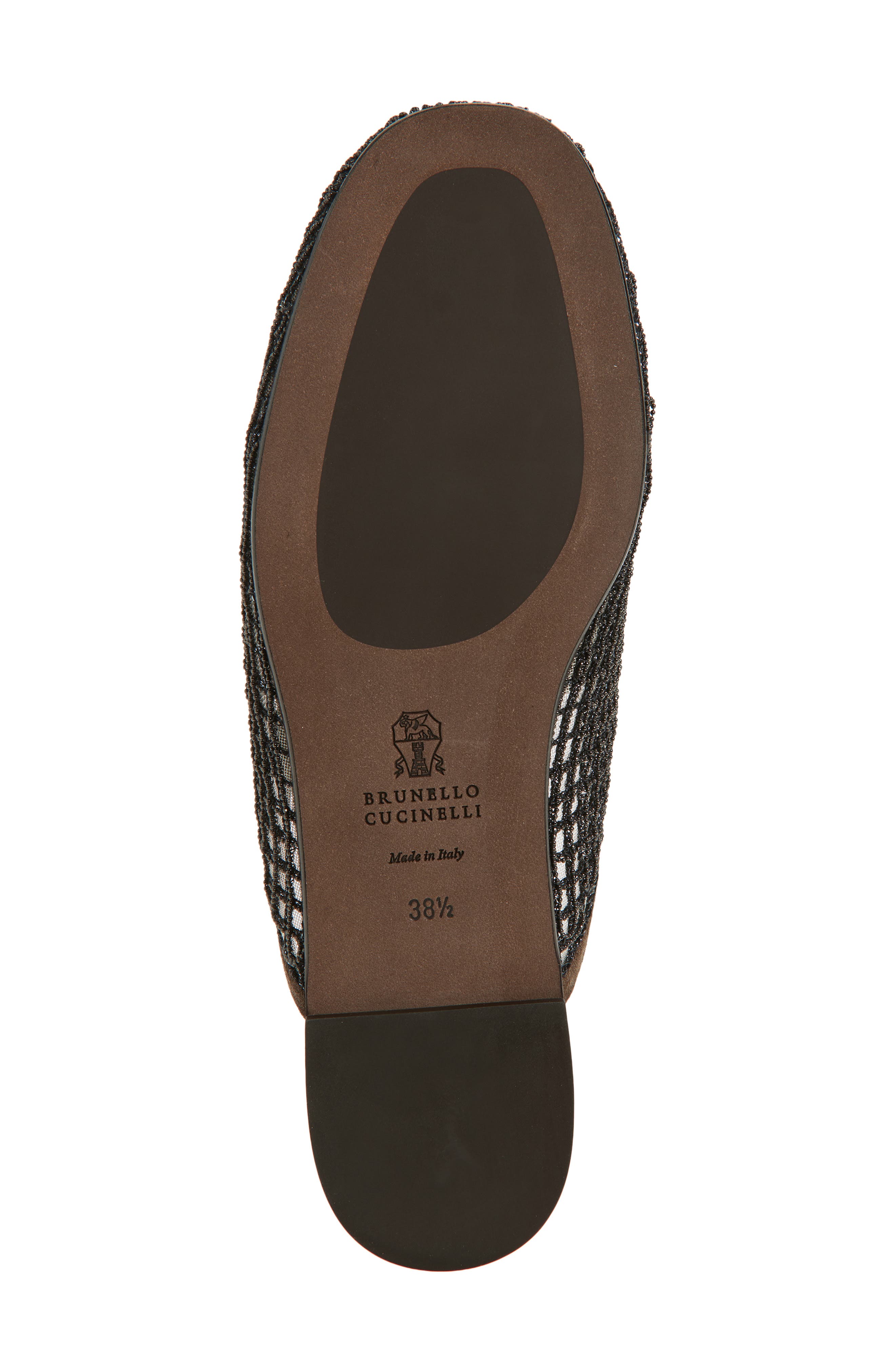 Brunello Cucinelli Monili Grid Mesh Mule, Alternate, color, Black