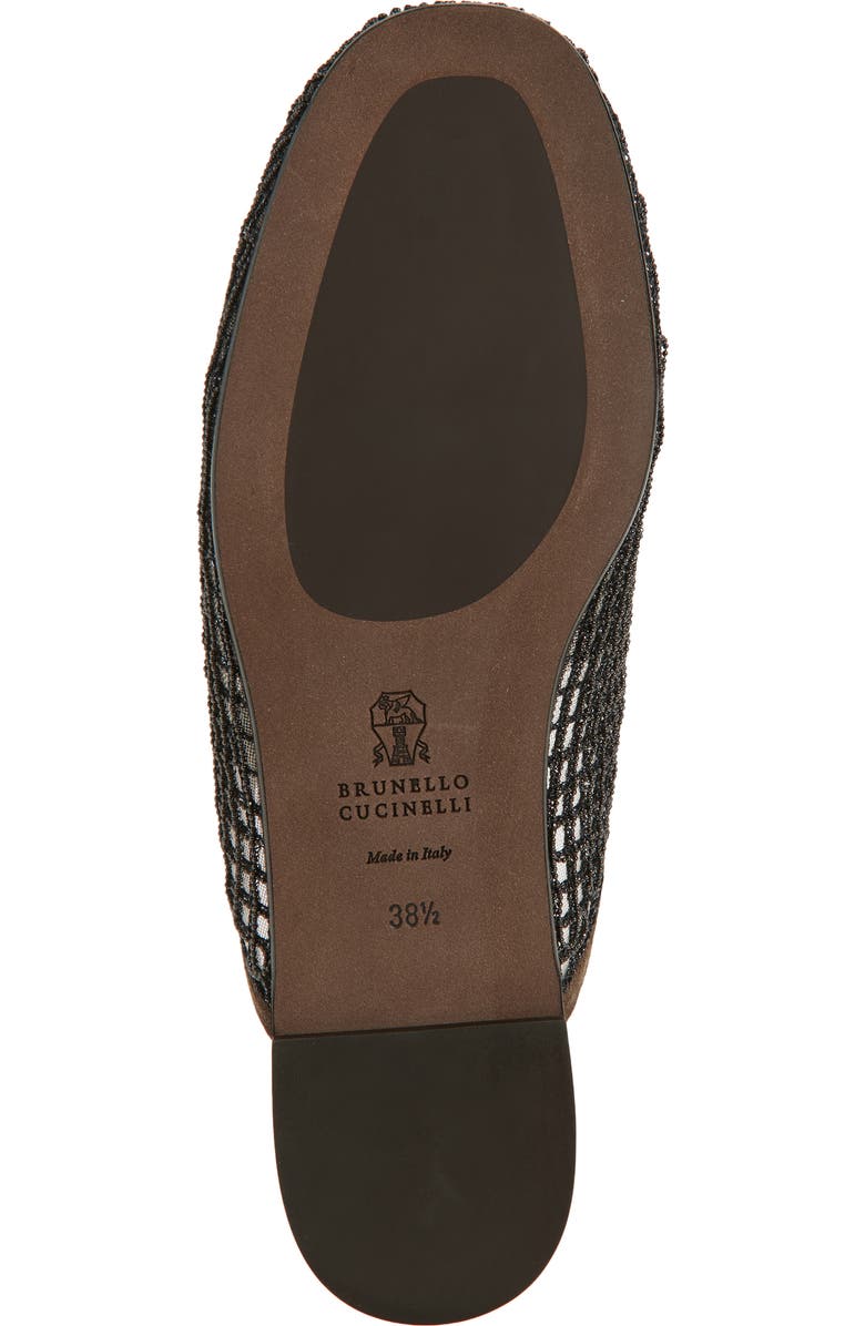 Brunello Cucinelli Monili Grid Mesh Mule, Alternate, color, Black