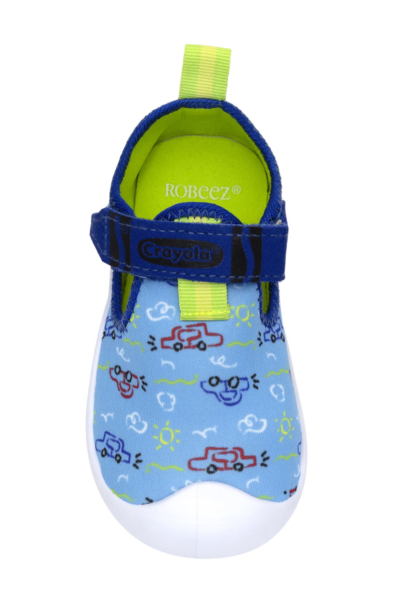 Robeez<sup>®</sup> Kids' Car Doodles Sandal, Alternate, color, Medium Blue